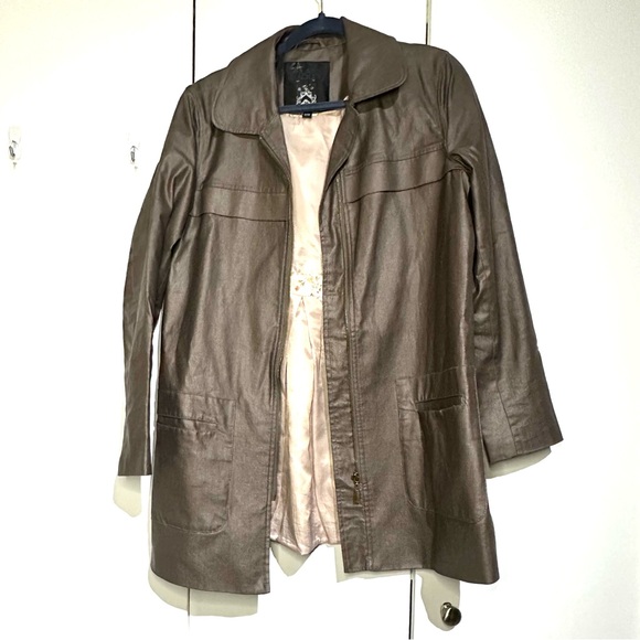 Hilary Radley Jackets & Blazers - Hilary Radley Metallic Brown Trench Coat